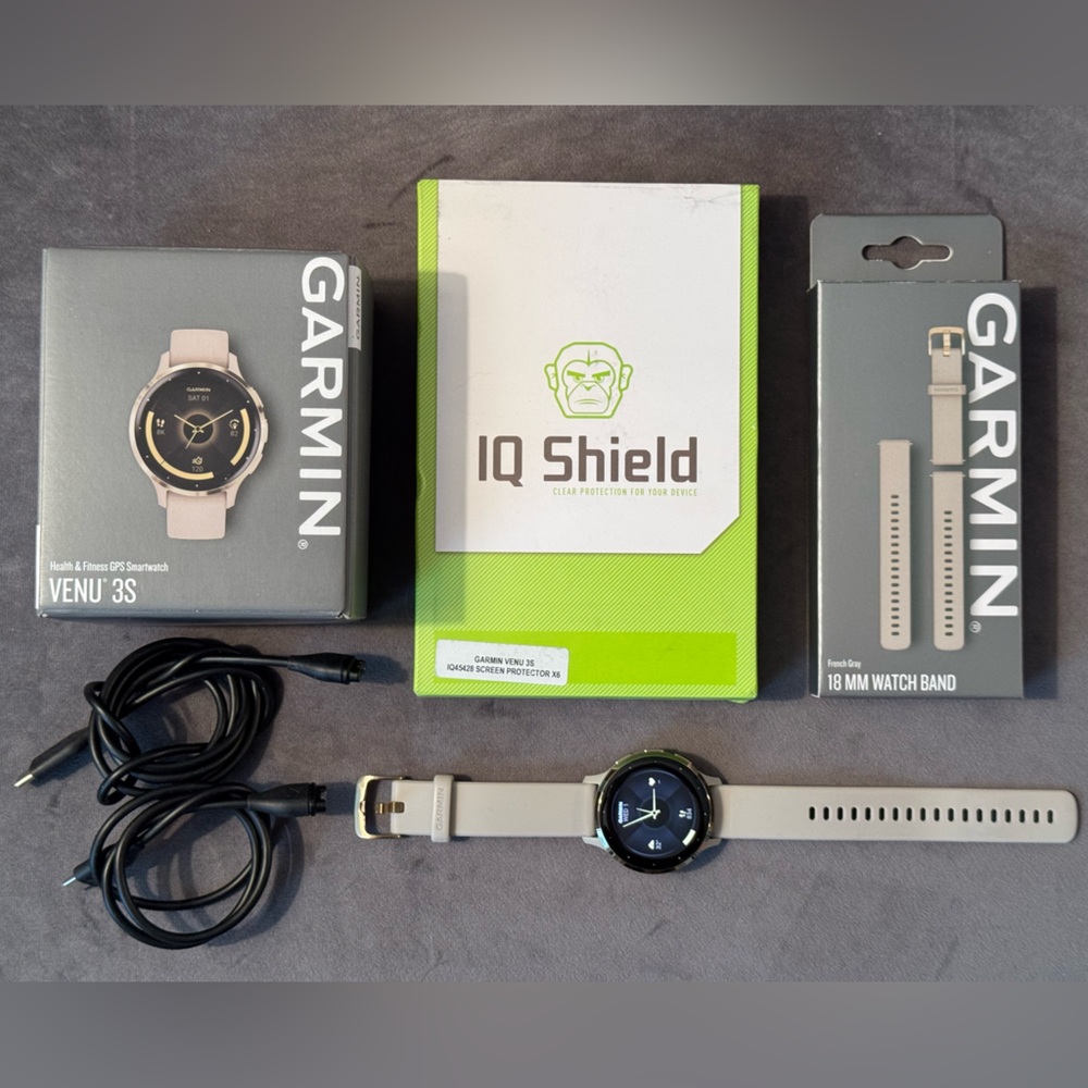 Garmin Venu 3S GPS Smartwatch in French Gray (010-02785-02) - EUC